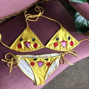 PikaChu Yellow String Bikini Set Size Small